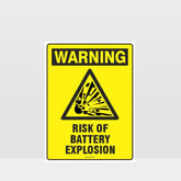 Custom Gate Signs,Warning Risk Of Battery Explosion Sign
